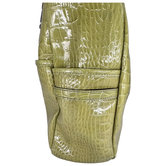 LIZ CLAIBORNE LIME GREEN FAUX ALLIGATOR HANDBAG SHOULDER BAG - Picture 6 of 15